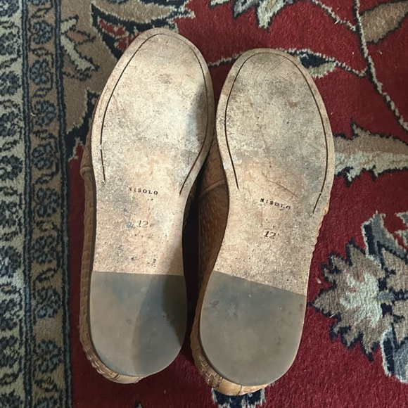 BARELY WORN Nisolo Loafers Alejandro Woven Tan Leather Slip-Ons in Men's 12 - Picture 4 of 6